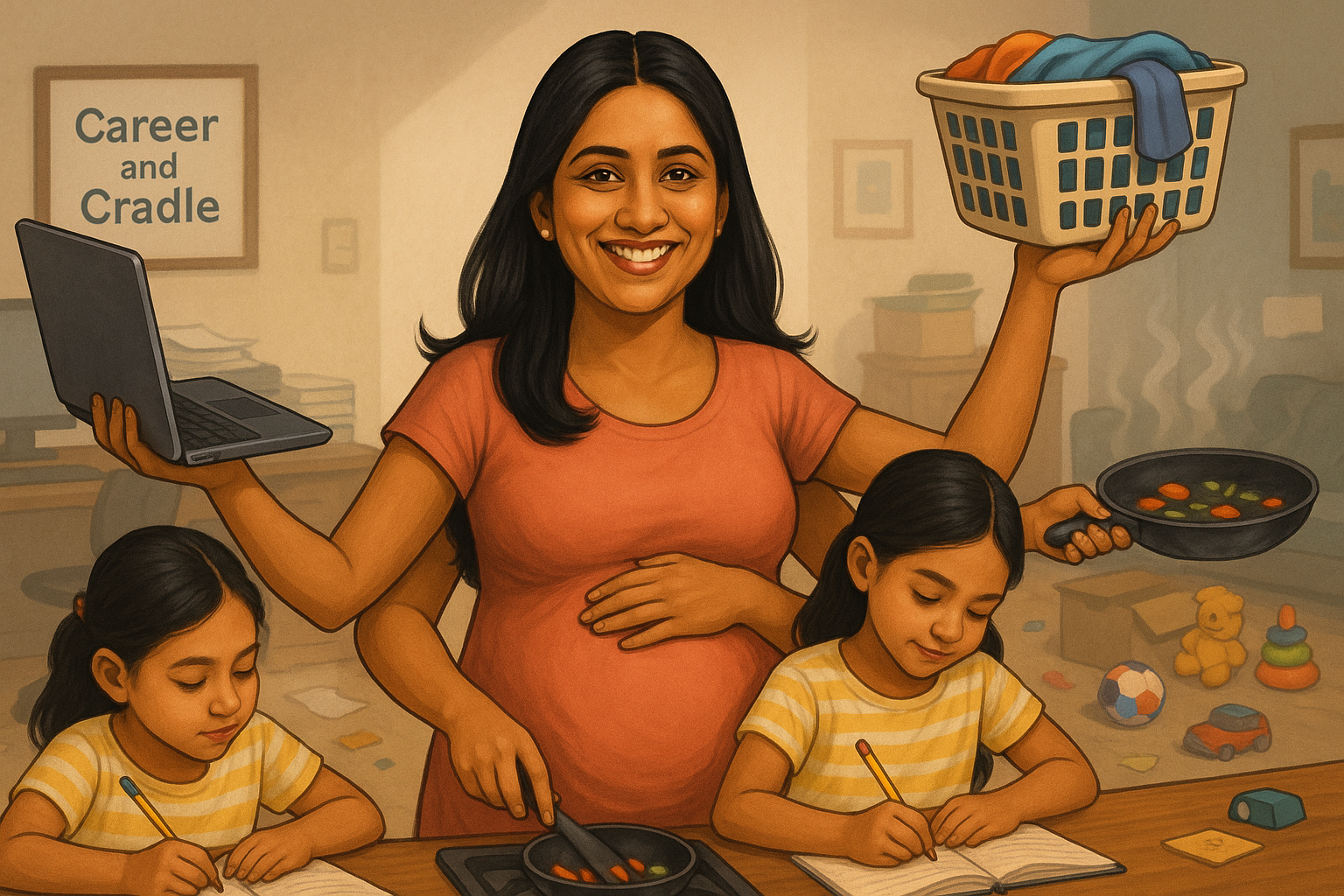 working mom with another pregnancy